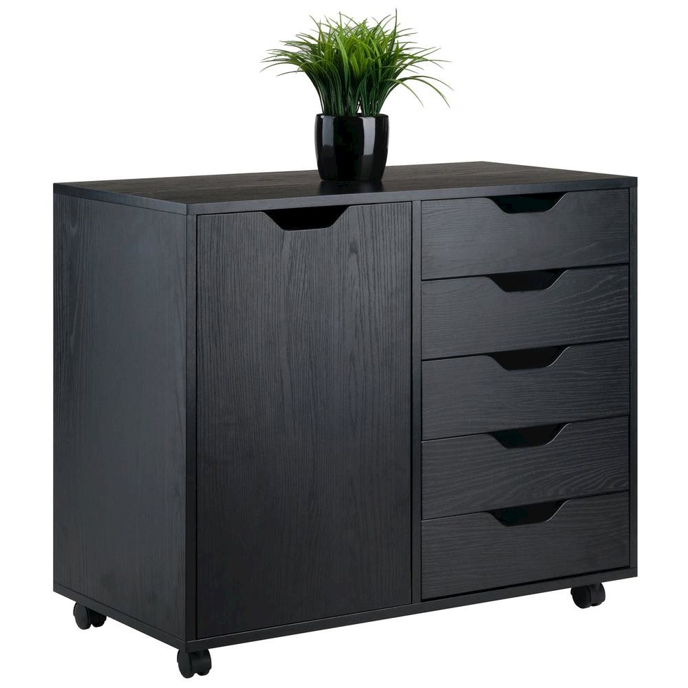 Black Storage Cabinet with 5 Drawers – Small Cabinet for Organization. Picture 7