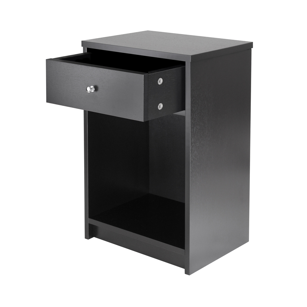 Squamish Accent table with 1 Drawer, Black Finish. Picture 2