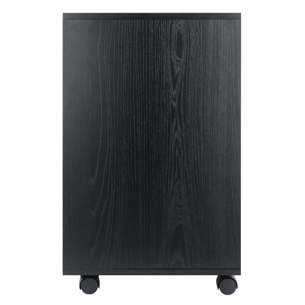Norfolk 6 Bins, 2 Drawer Mobile Cabinet, Black Finish. Picture 2