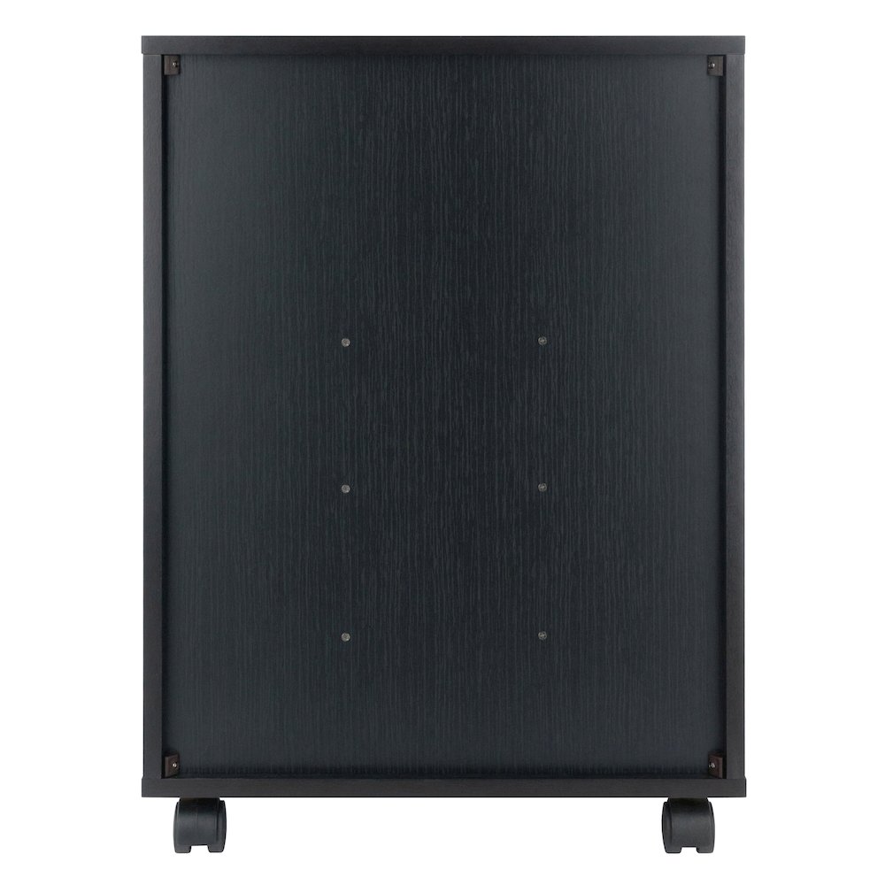 Norfolk 6 Bins, 2 Drawer Mobile Cabinet, Black Finish. Picture 3