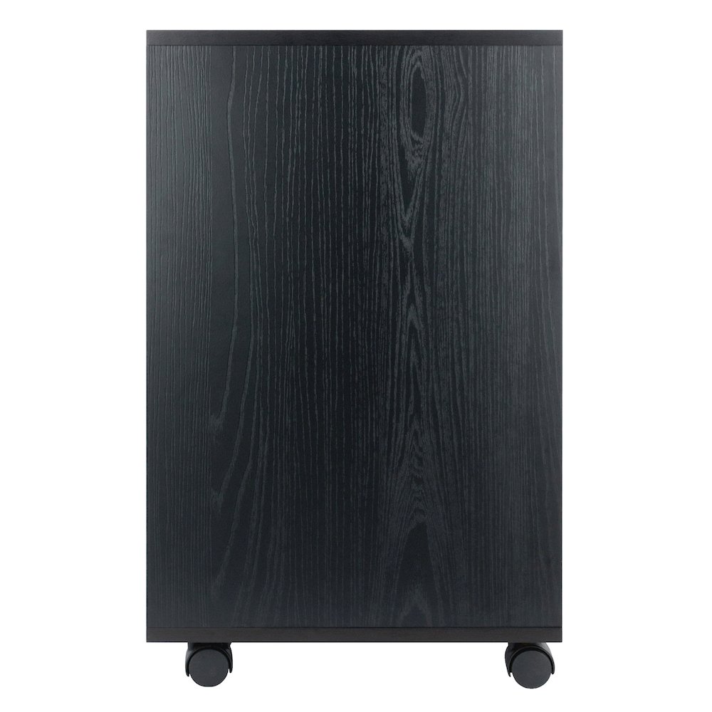 Norfolk 4 Bins, 2 Drawer Mobile Cabinet, Black Finish. Picture 2