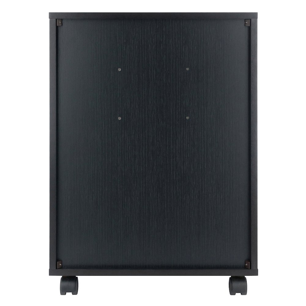 Norfolk 4 Bins, 2 Drawer Mobile Cabinet, Black Finish. Picture 3