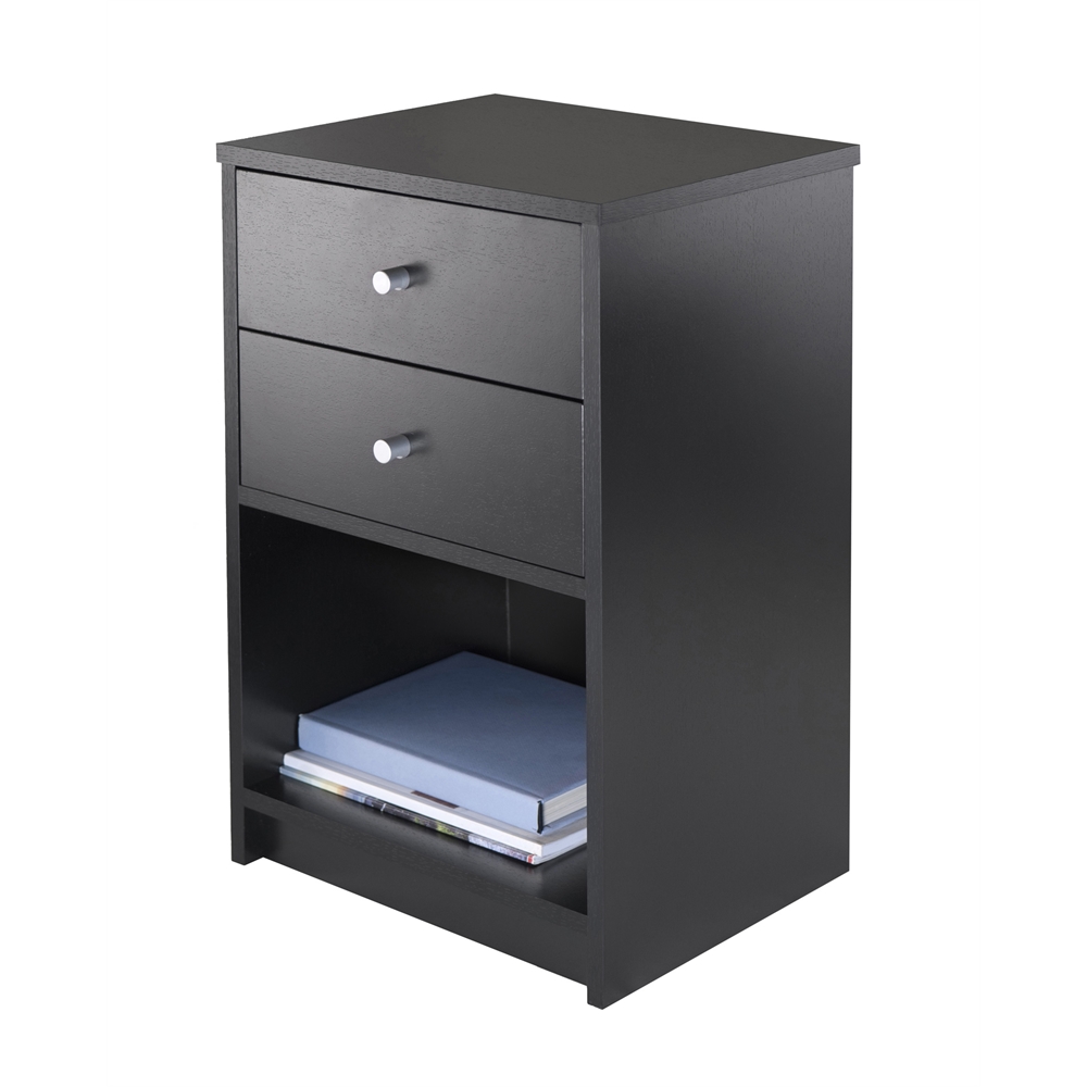 Ava Accent Table with 2 Drawers in Black Finish. Picture 2