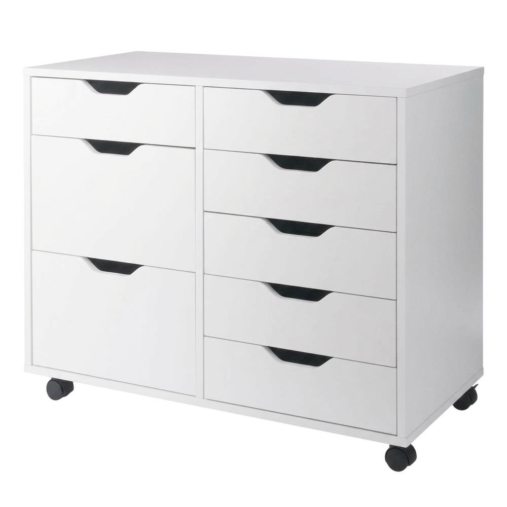 Contemporary Storage Cabinet with Drawers for Home Office Organization, White. Picture 5