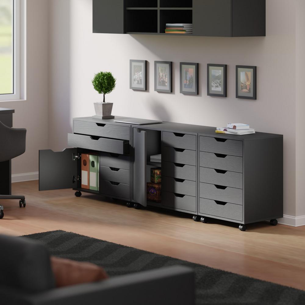 Halifax 3-Pc Storage Cabinet Set, Black. Picture 7