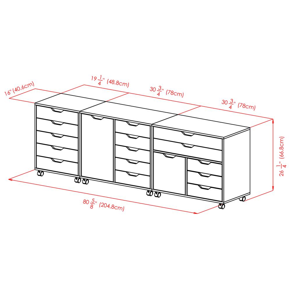 Halifax 3-Pc Storage Cabinet Set, Black. Picture 8