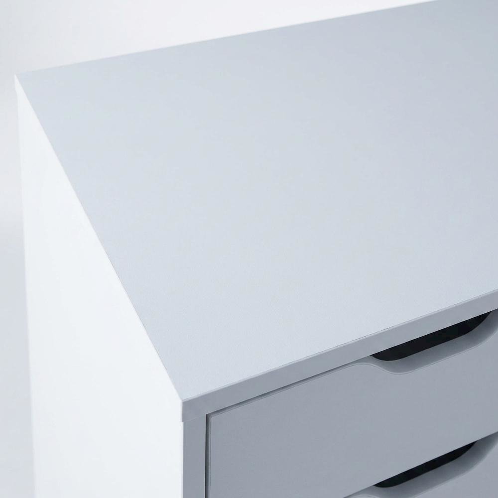 Contemporary Storage Cabinet with Drawers for Home Office Organization, White. Picture 6