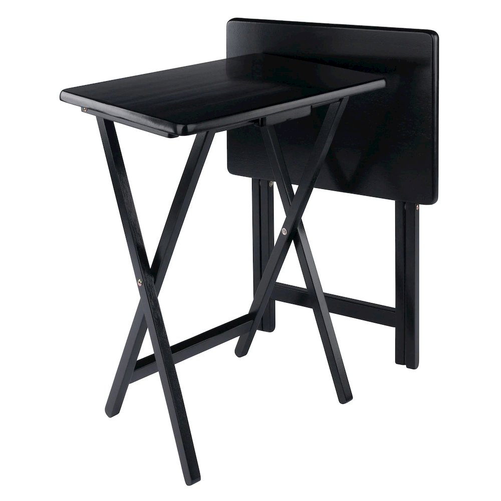 Alex 2-Pc Snack Table Set, Black. Picture 1