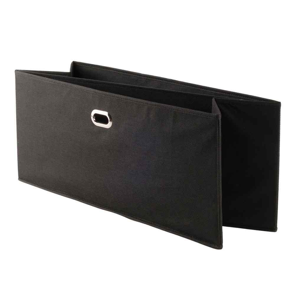 Torino 3-Pc Set Folding Fabric Baskets Black. Picture 2