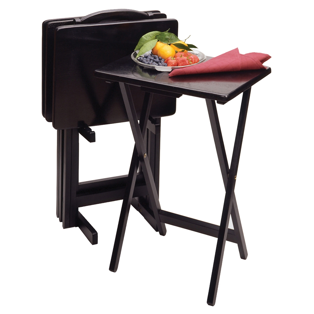 Alex 5-Pc Tv Table Set Black, 19.06 x 14.57 x 25.98, Black. Picture 1