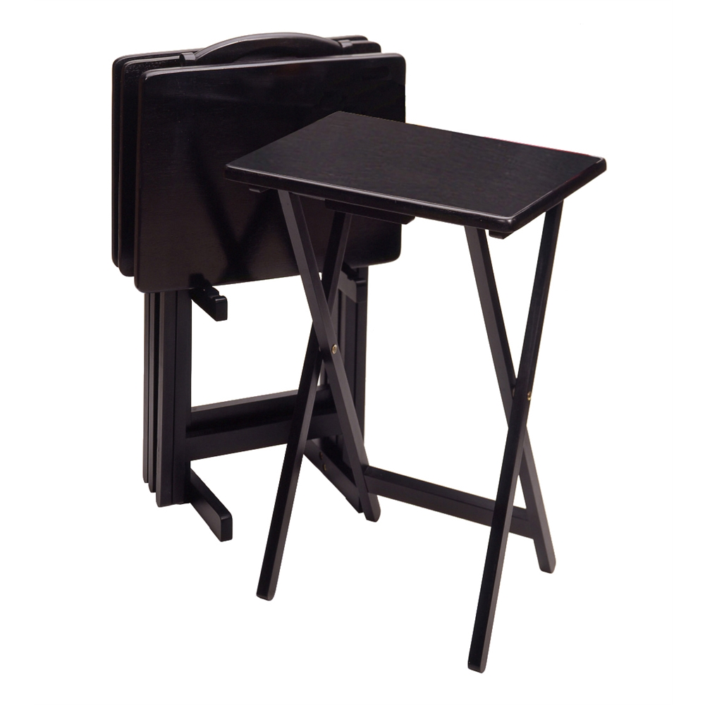 Alex 5-Pc Tv Table Set Black, 19.06 x 14.57 x 25.98, Black. Picture 2