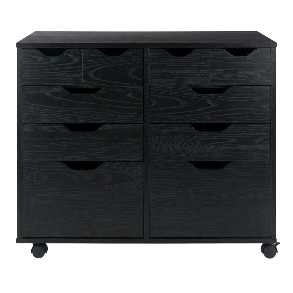 Black Storage Cabinet, Composite Wood Pantry Organizer. Picture 4