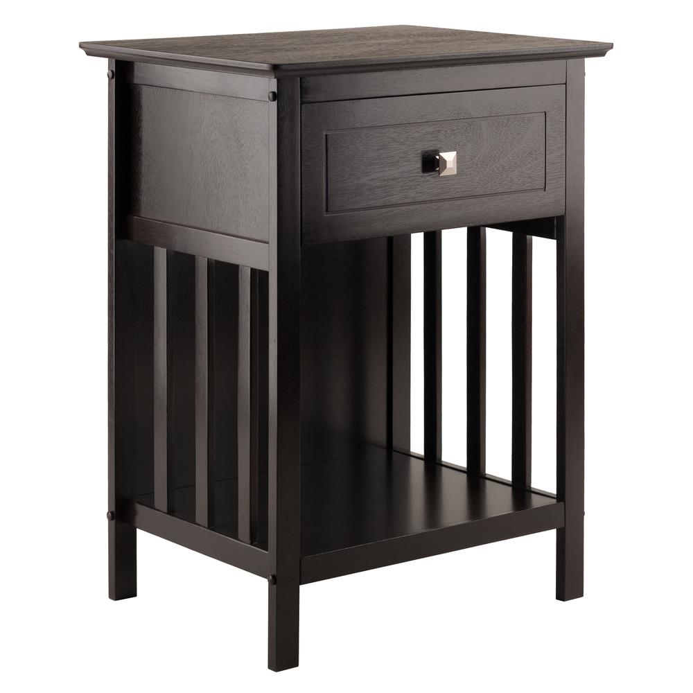 Marcel Accent Table in Coffee Finish. Picture 1