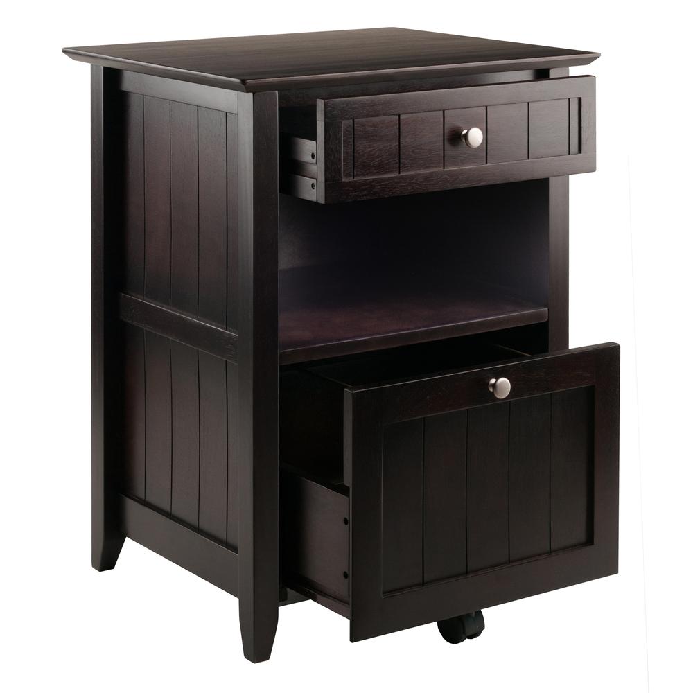 Burke File Cabinet Coffee Finish. Picture 2