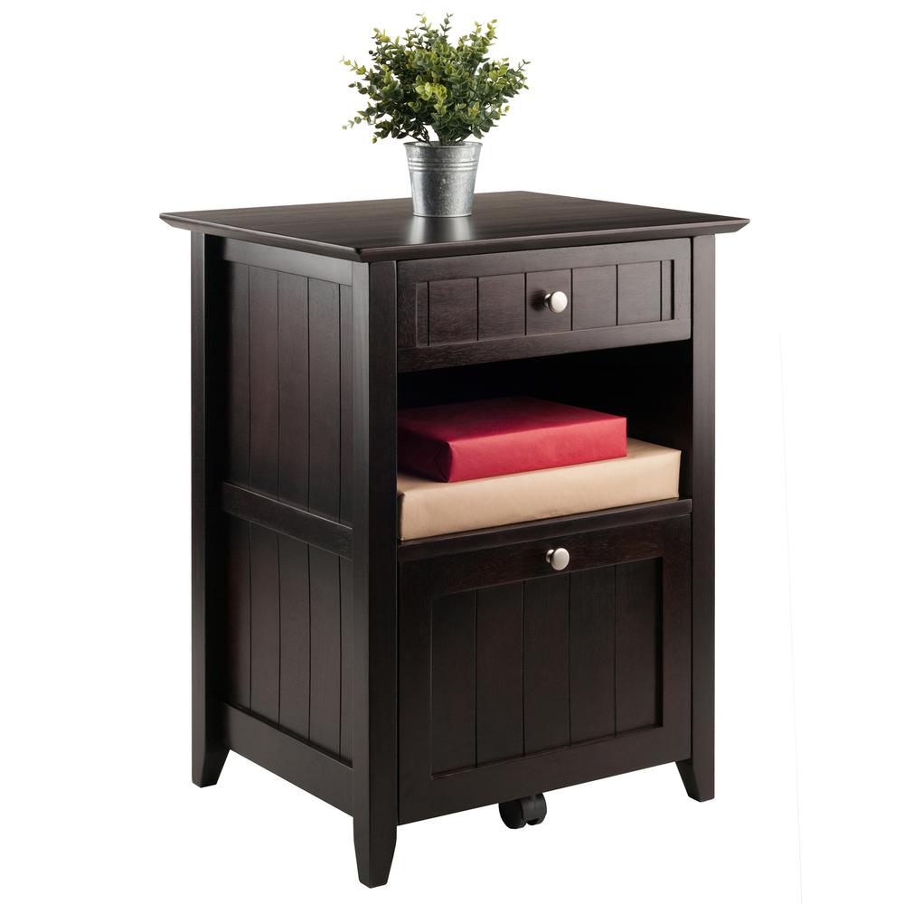 Burke File Cabinet Coffee Finish. Picture 4