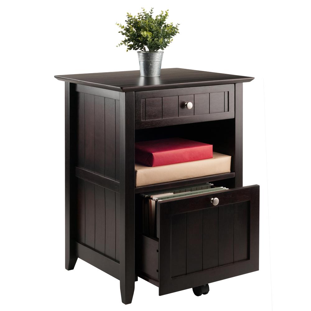 Burke File Cabinet Coffee Finish. Picture 5