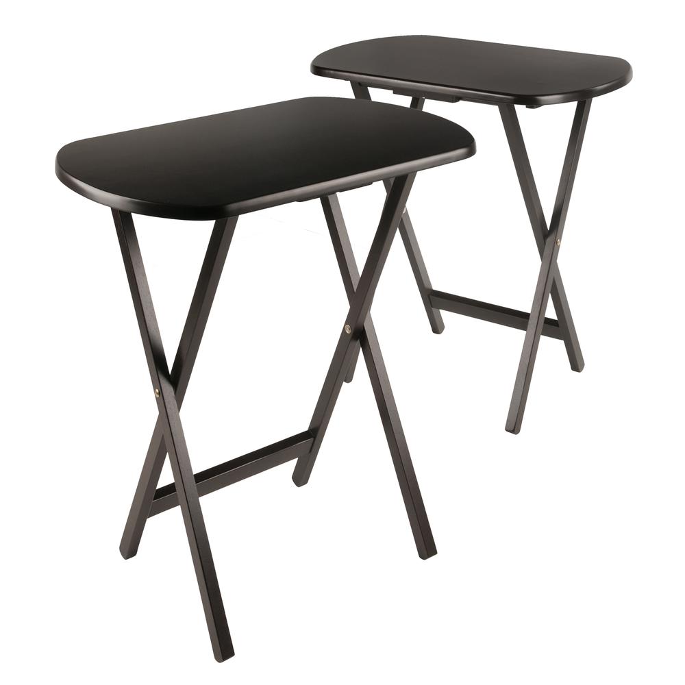 Cade 2-Pc Set Oversize Oblong Snack Table Coffe Finish. Picture 2