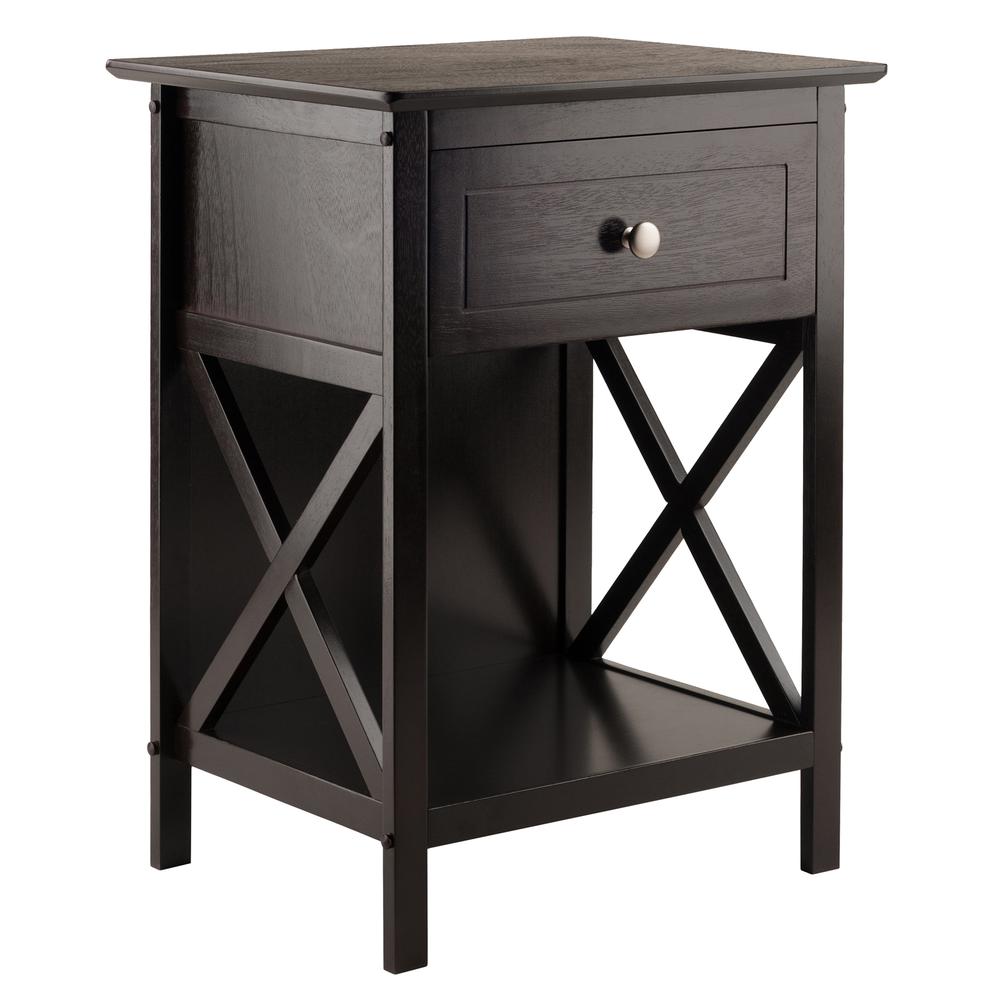 Xylia Accent Table in Coffee Finish. Picture 1