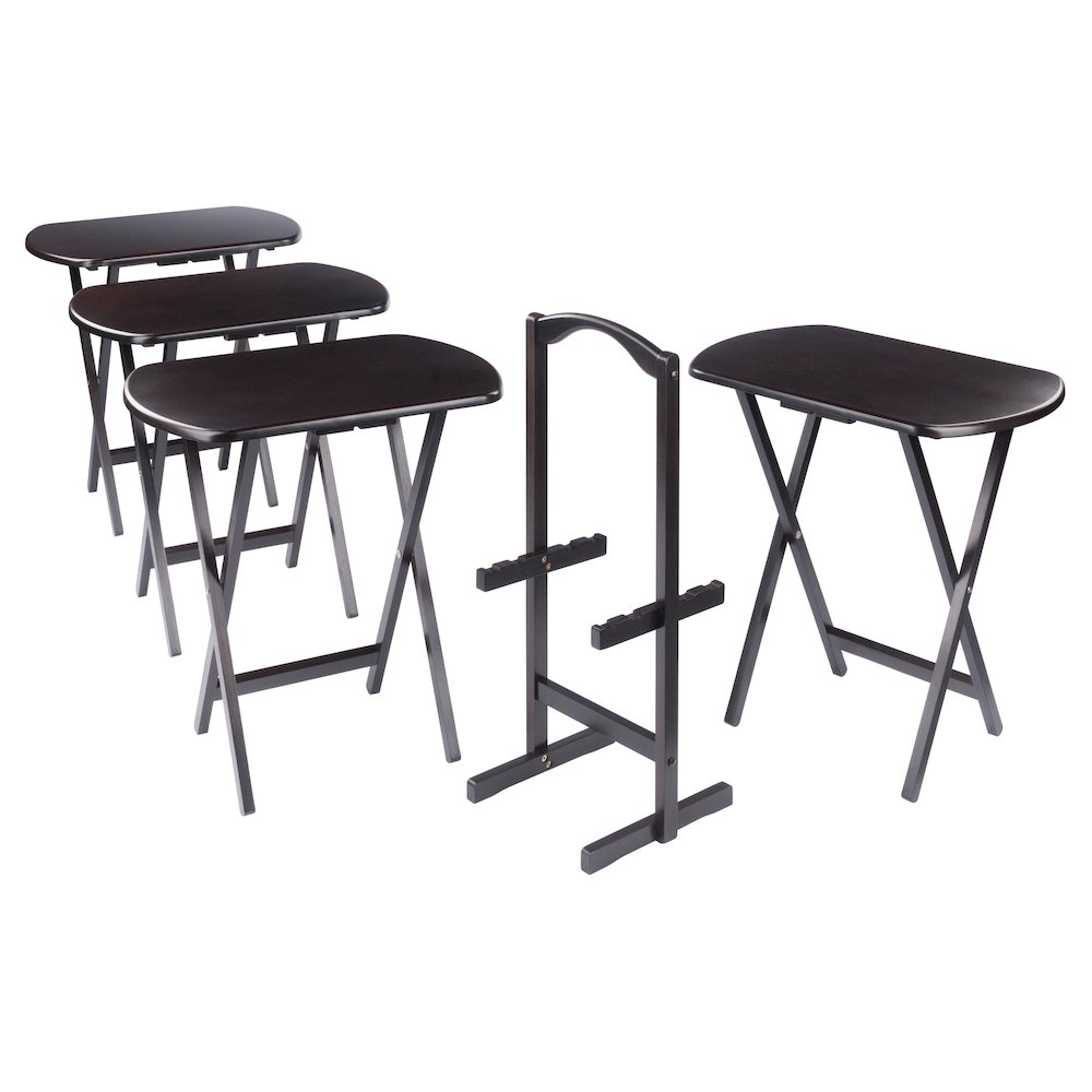 Corbett 5-Pc Oversized Snack Table Set, Coffee. Picture 2