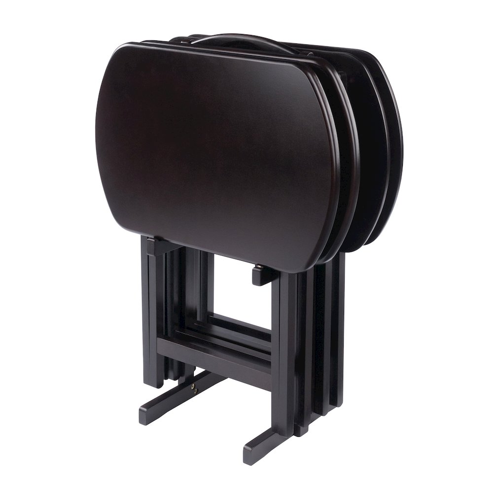 Corbett 5-Pc Oversized Snack Table Set, Coffee. Picture 4