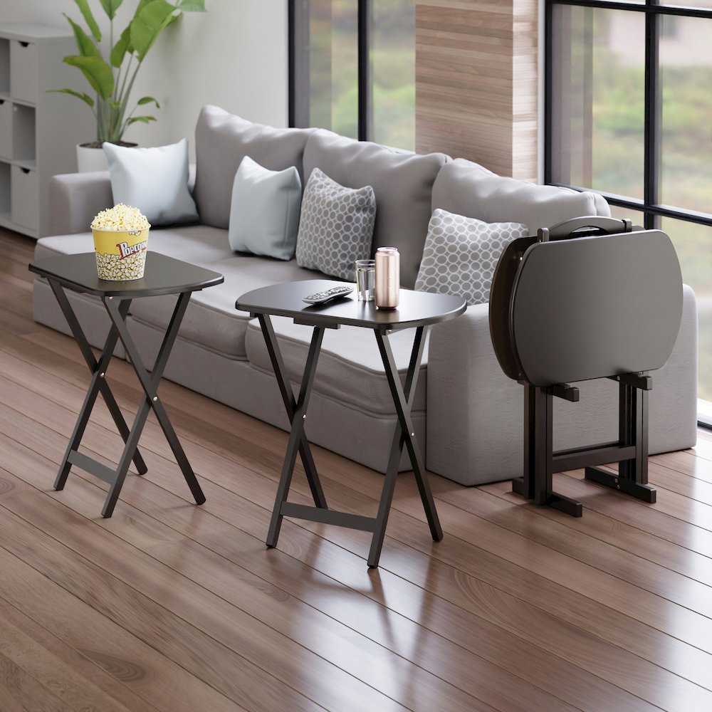 Corbett 5-Pc Oversized Snack Table Set, Coffee. Picture 16