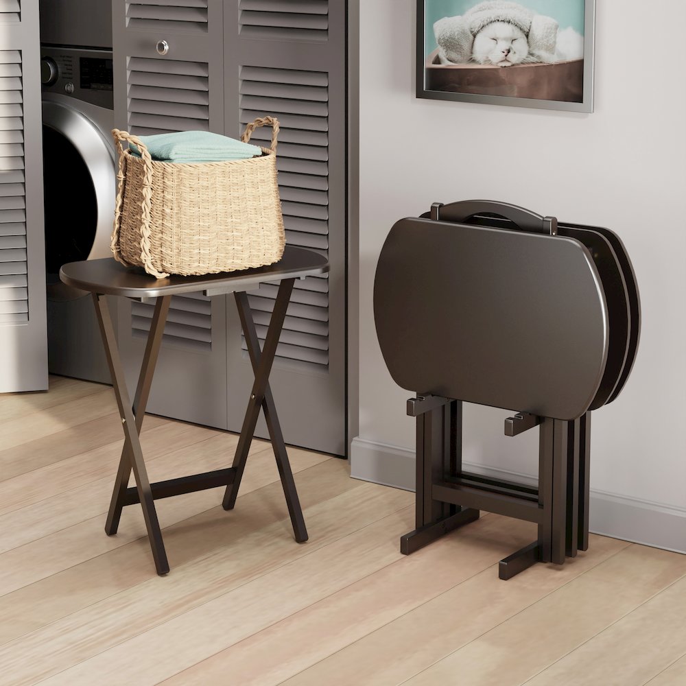 Corbett 5-Pc Oversized Snack Table Set, Coffee. Picture 17