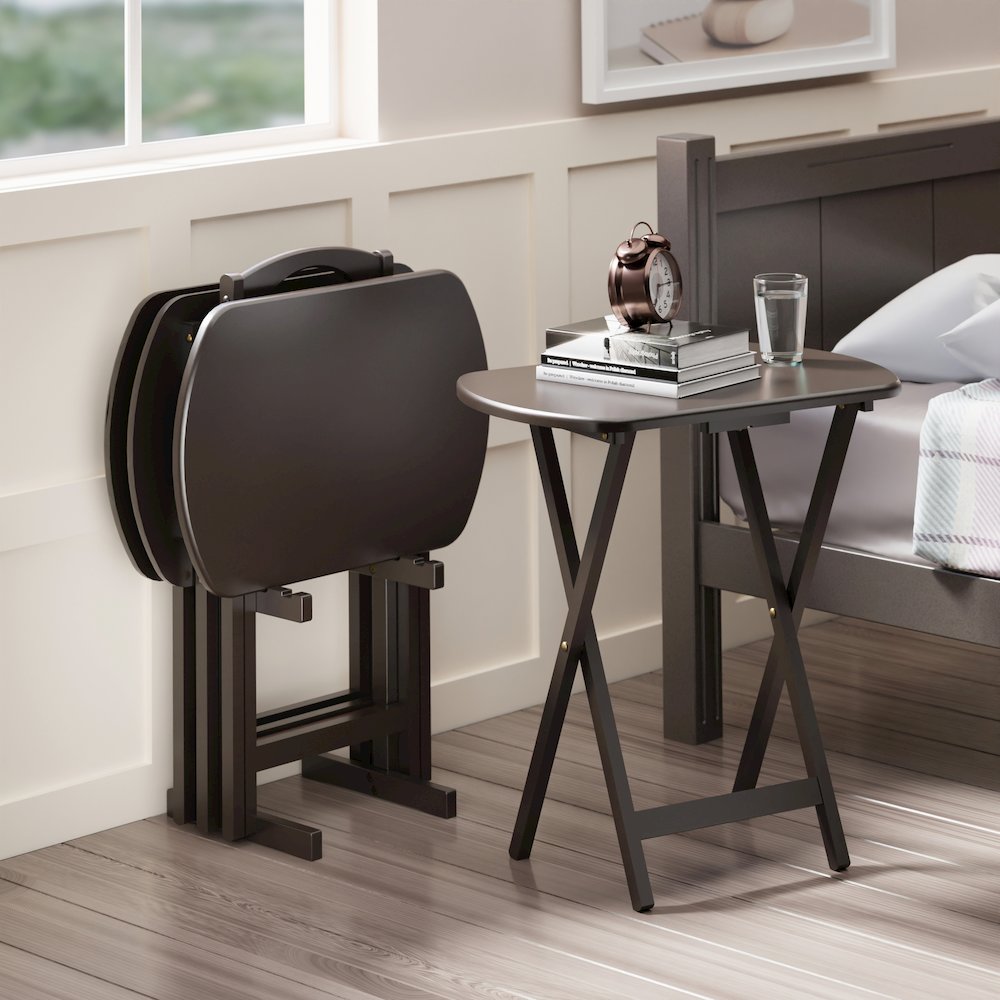 Corbett 5-Pc Oversized Snack Table Set, Coffee. Picture 18