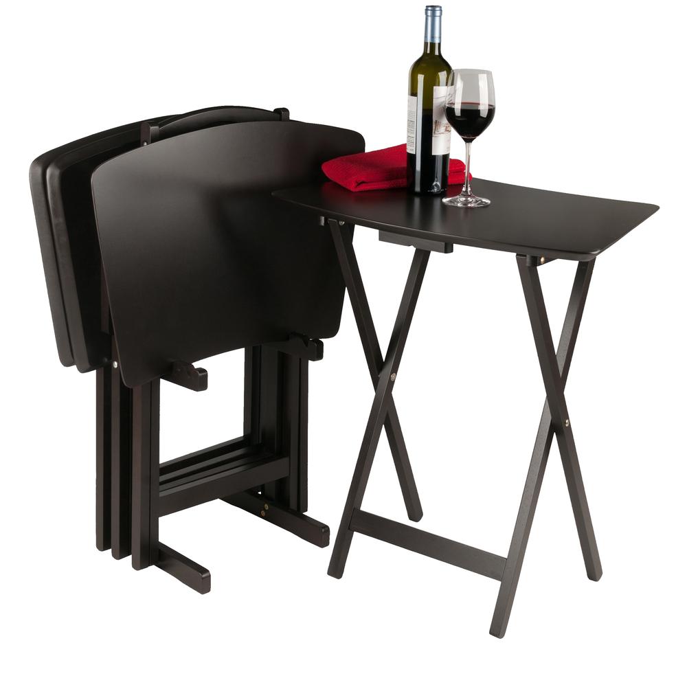 Anila 5-Pc Set Fan Shape Snack Table Coffee Finish. Picture 8