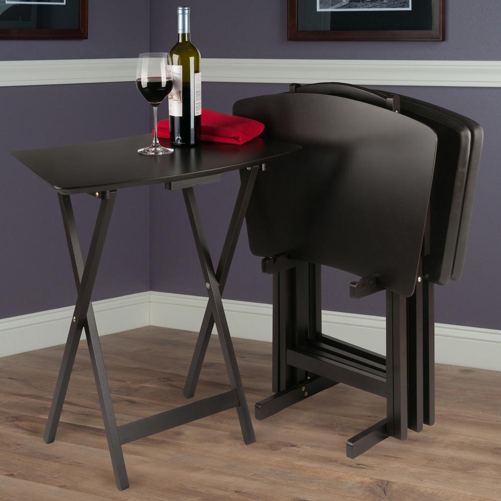 Anila 5-Pc Set Fan Shape Snack Table Coffee Finish. Picture 9
