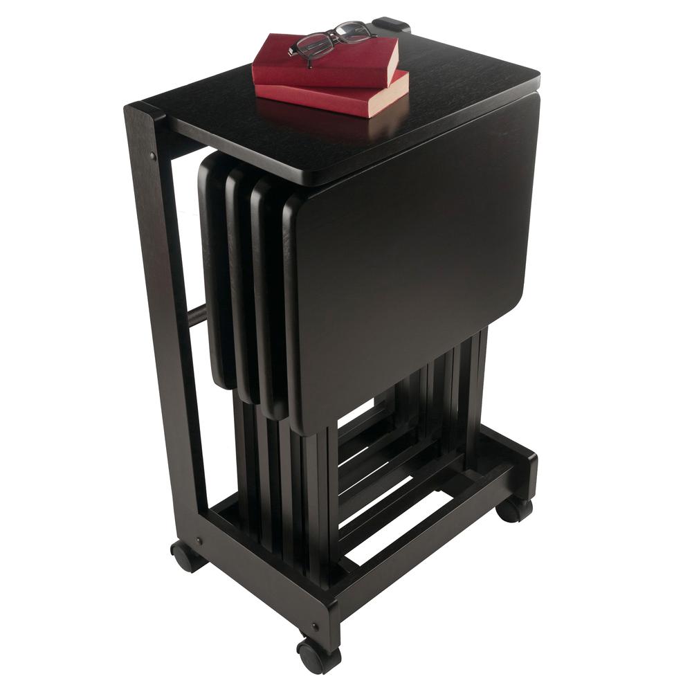 Brienda 5-PC Set Flip Top Snack Table Coffee Finish. Picture 10