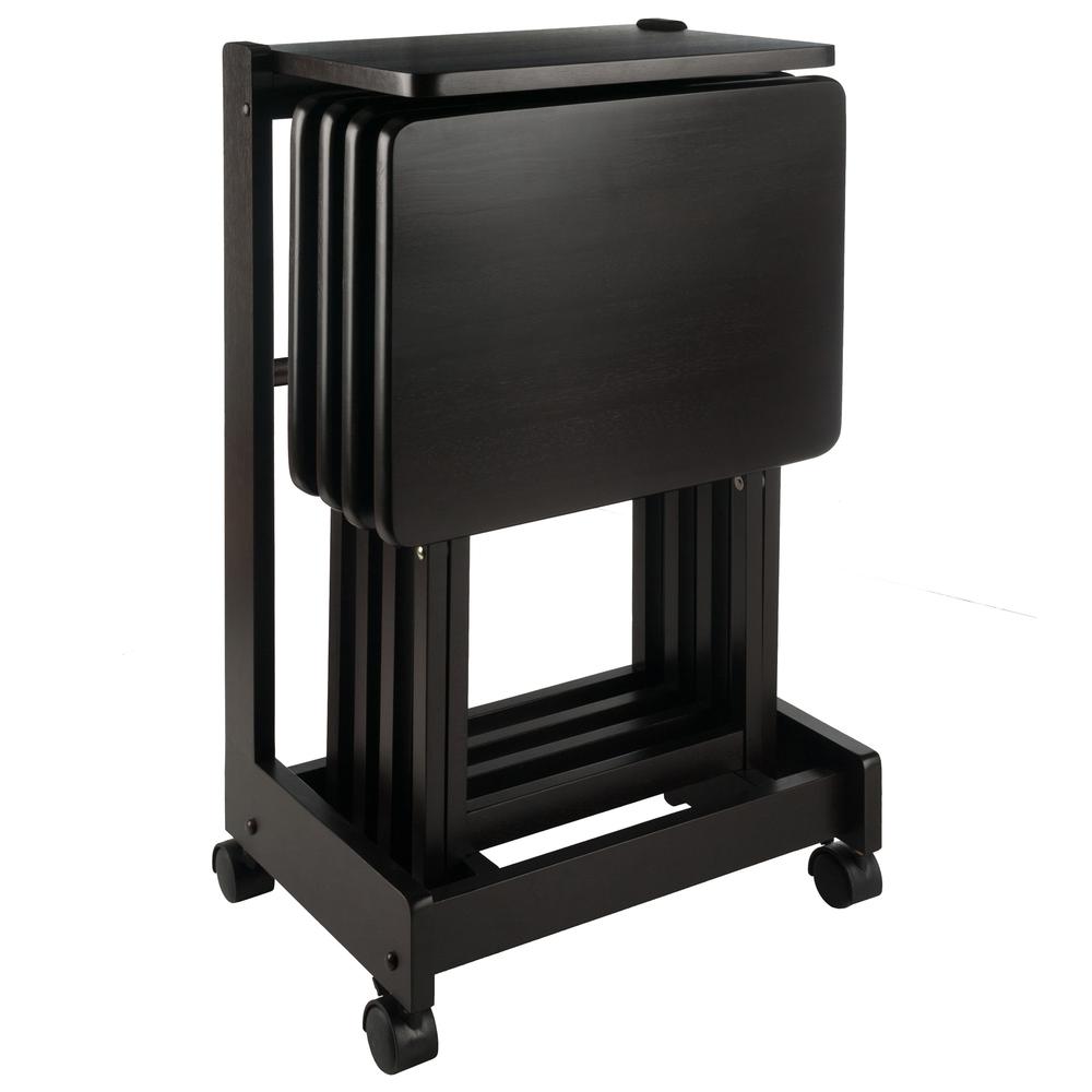 Brienda 5-PC Set Flip Top Snack Table Coffee Finish. Picture 1