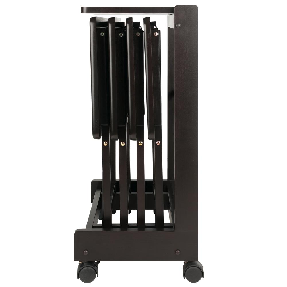 Brienda 5-PC Set Flip Top Snack Table Coffee Finish. Picture 5