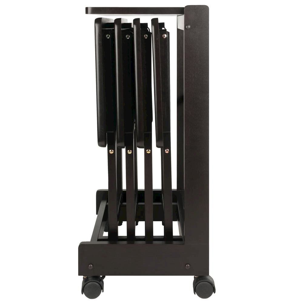 Coffee color Solid Wood TV Trays – Folding Snack Tables for Eating and Serving. Picture 7