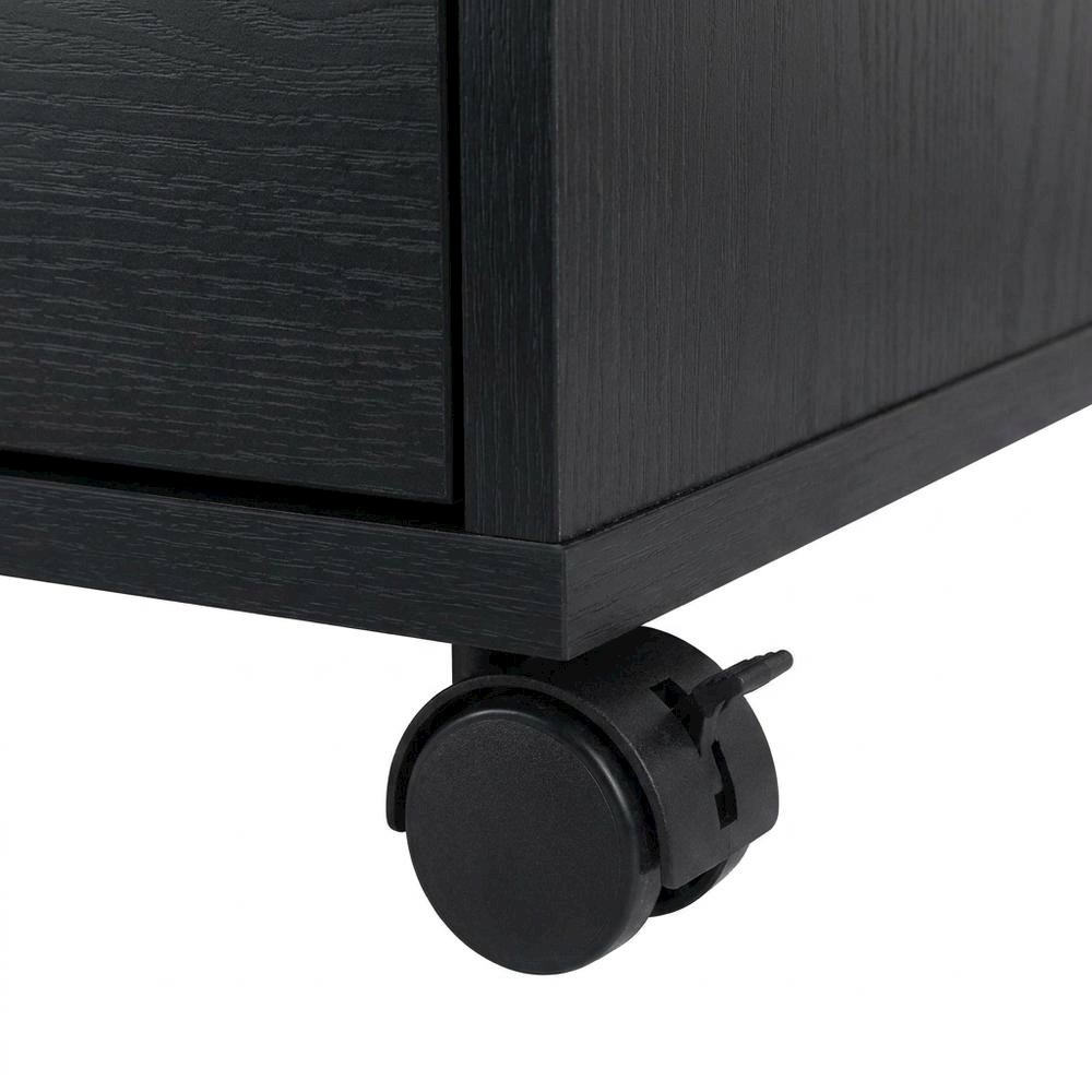 Black Storage Cabinet, Composite Wood Pantry Organizer. Picture 5