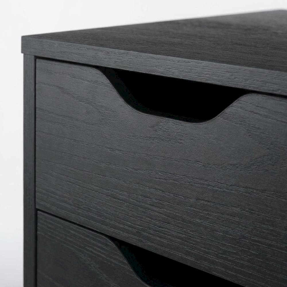 Black Storage Cabinet, Composite Wood Pantry Organizer. Picture 6