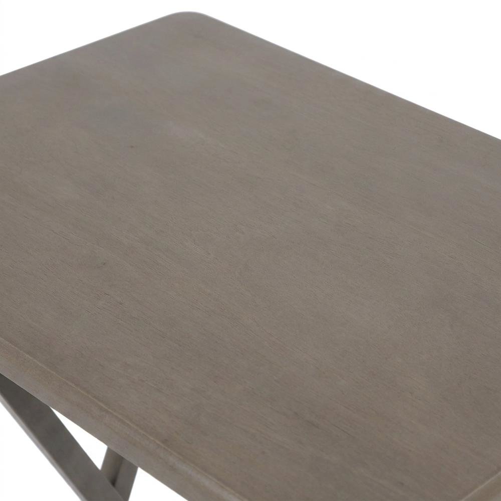 Oyster Gray 5-Piece Snack Table Set with Removable Serving Tray. Picture 6