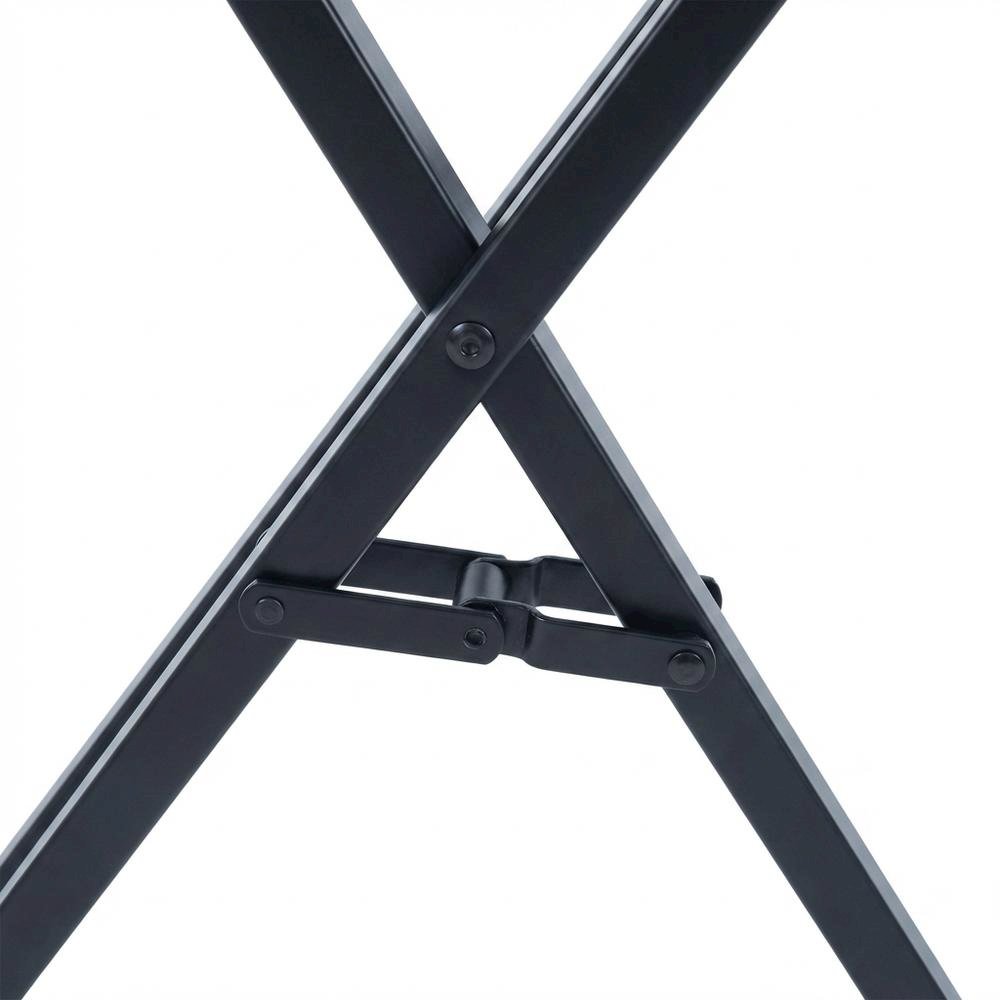 Solid Wood TV Trays Set Of 4 With Storage Rack in Black Finish. Picture 6