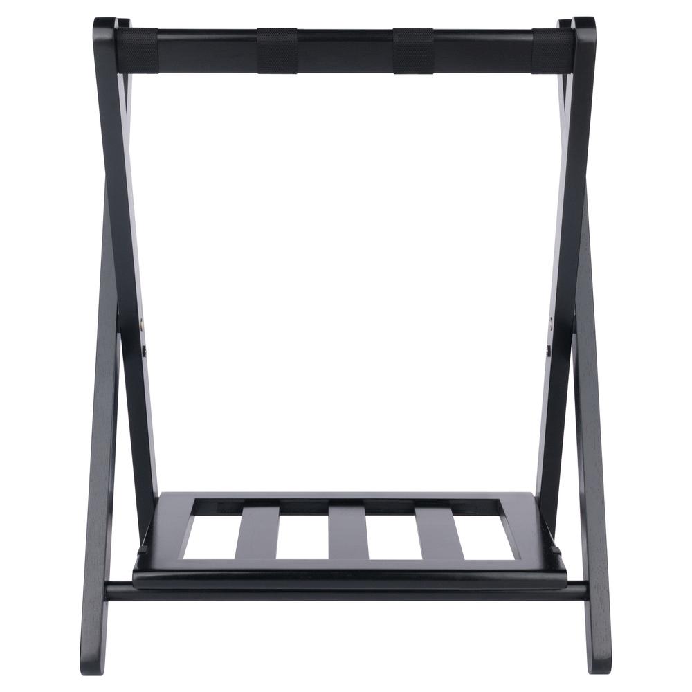Raya Luggage Rack with Shelf, Black. Picture 7