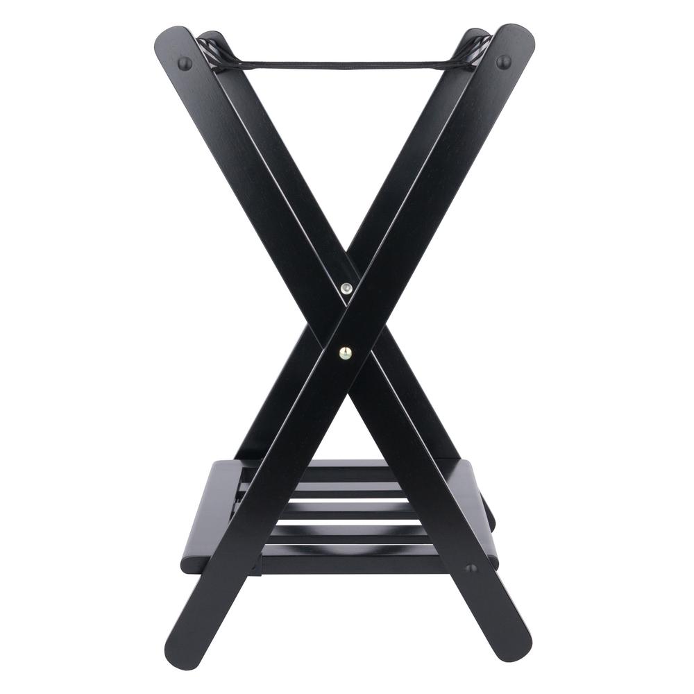 Raya Luggage Rack with Shelf, Black. Picture 8