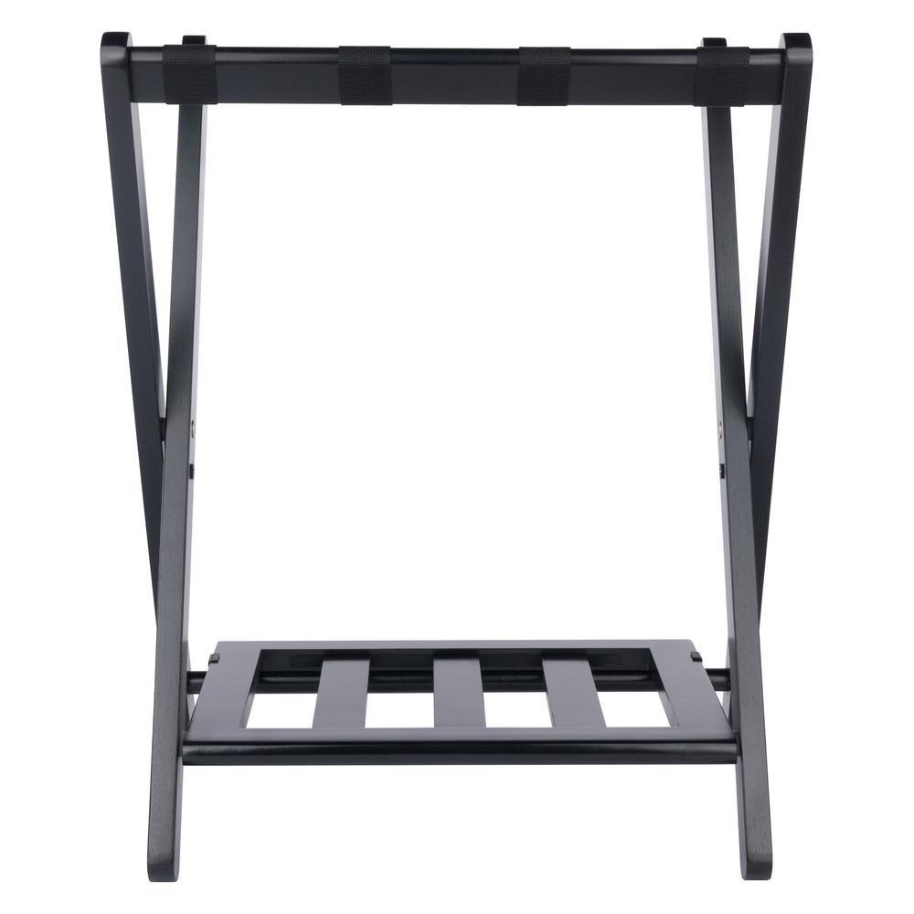 Raya Luggage Rack with Shelf, Black. Picture 9