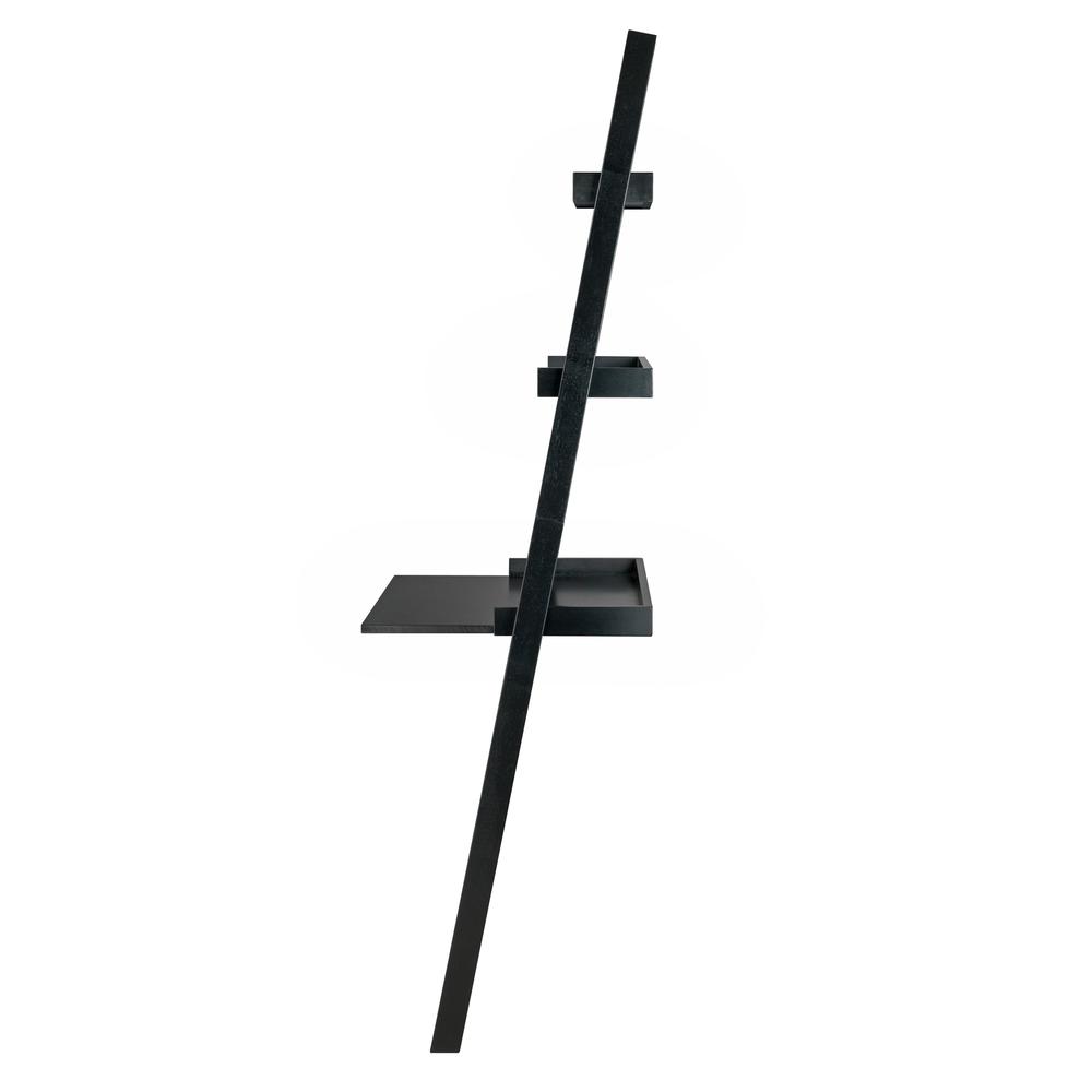Bellamy Leaning Desk with 2 Shelves in Black. Picture 6