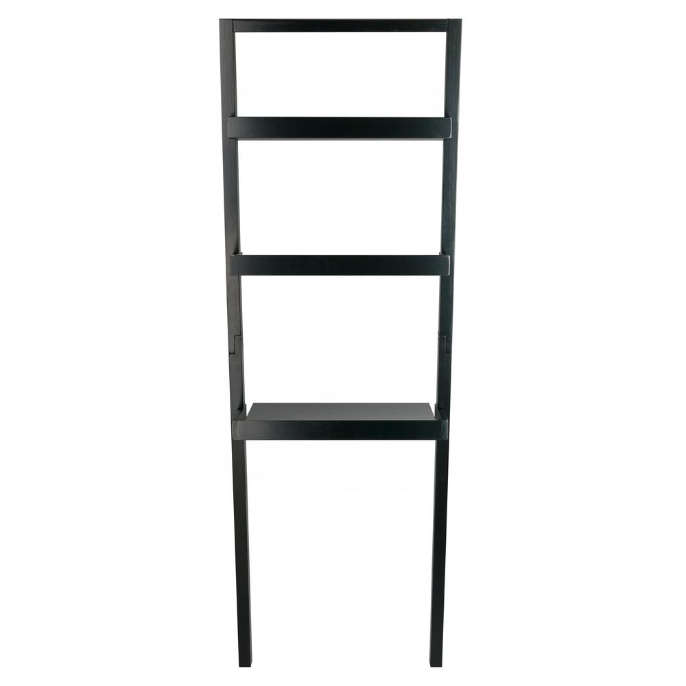 Bellamy Leaning Desk with 2 Shelves in Black. Picture 3