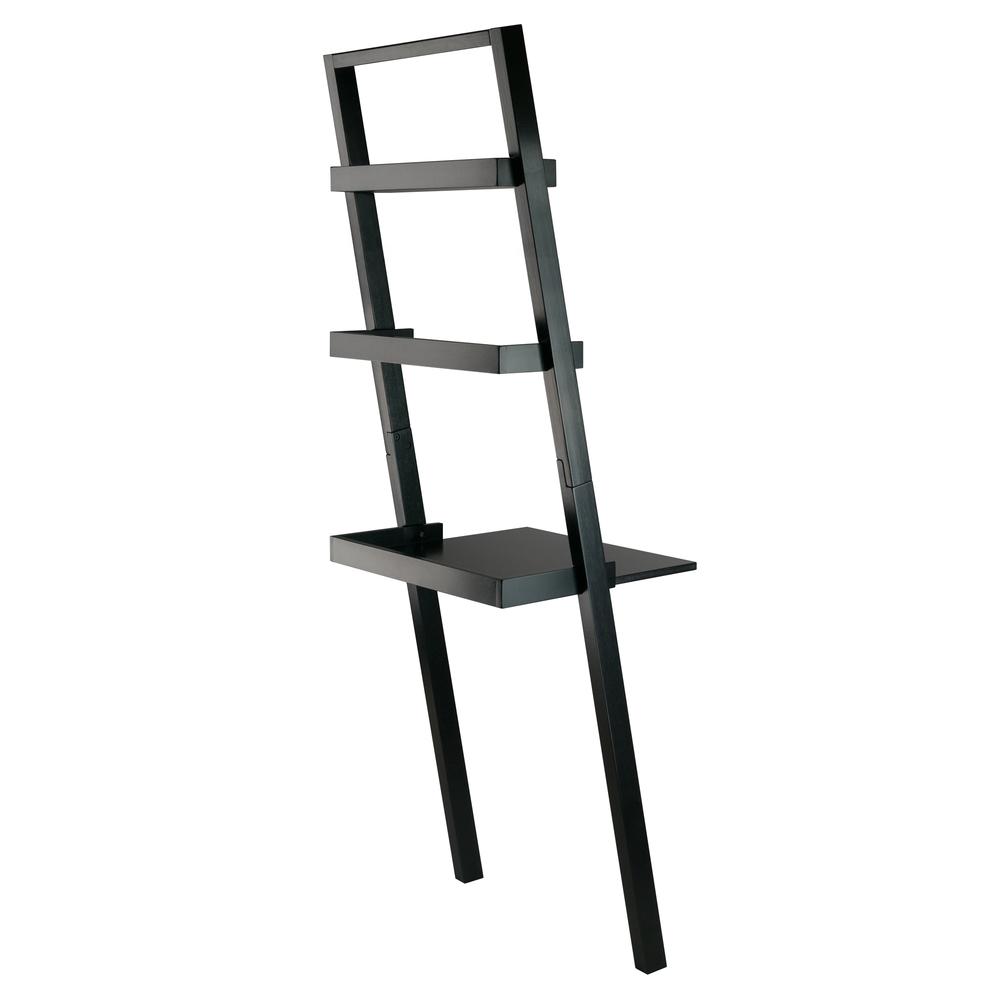 Bellamy Leaning Desk with 2 Shelves in Black. Picture 5