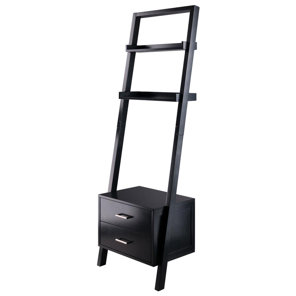 Bellamy Leaning Shelf w/Storage in Black Finish. Picture 6