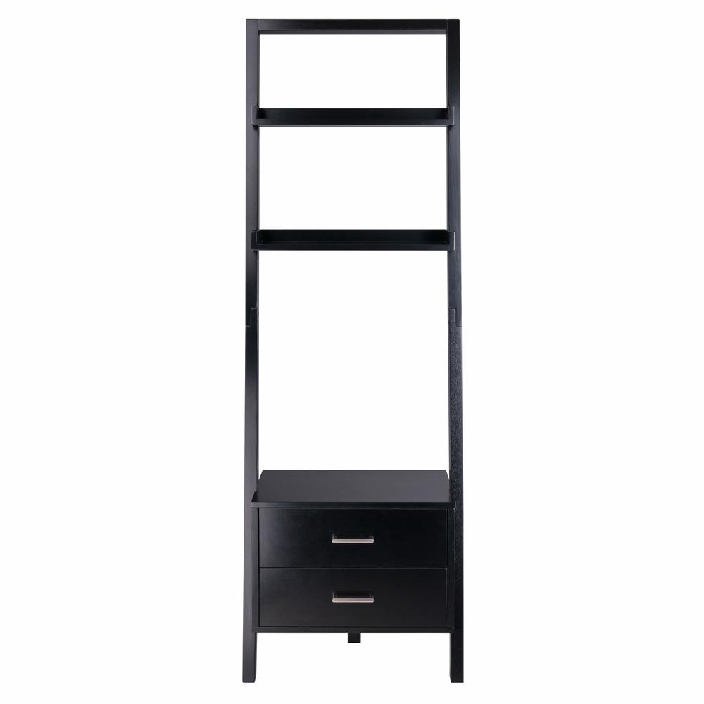 Bellamy Leaning Shelf w/Storage in Black Finish. Picture 7