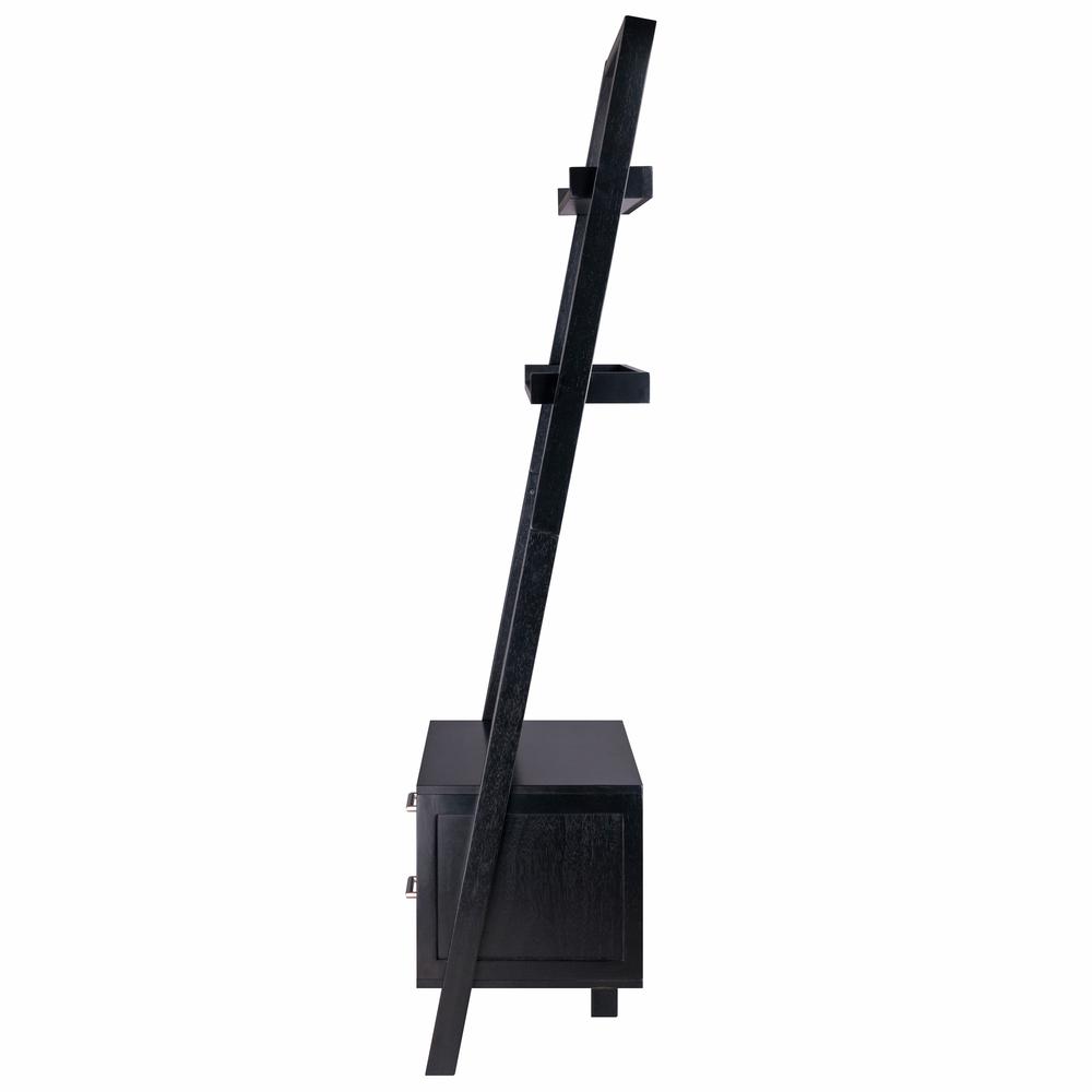 Bellamy Leaning Shelf w/Storage in Black Finish. Picture 4