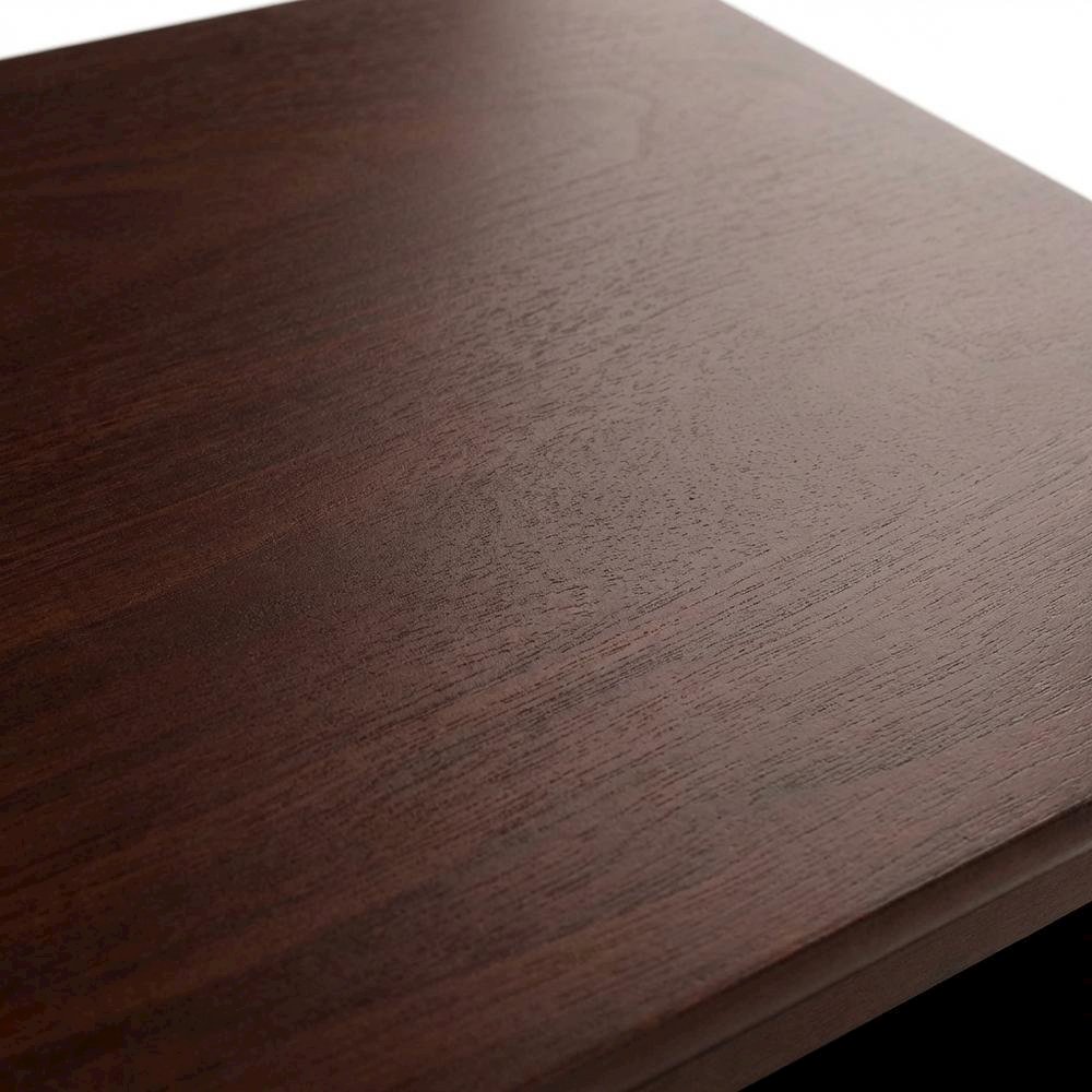 Farmhouse End Table With Storage in Walnut Finish, Wooden Side Table And Drawer. Picture 5