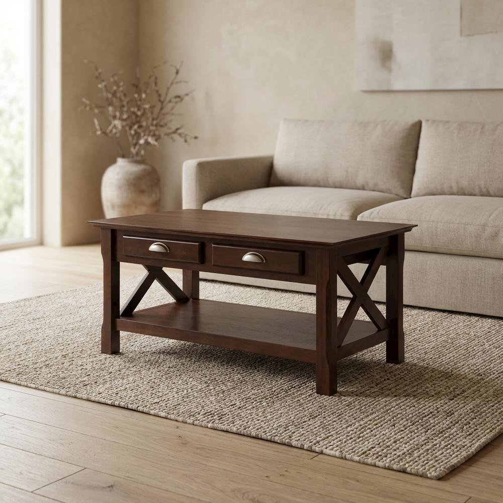 Coffee Table with 2 Storage Drawers for Living Room. Picture 3