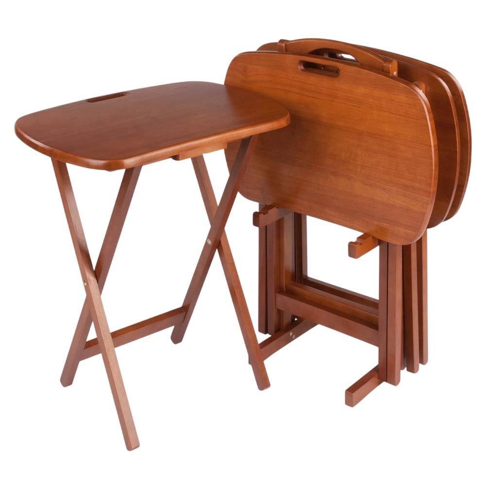 Teak Snack Table Set with Sleek Modern Design for Versatile Use. Picture 3