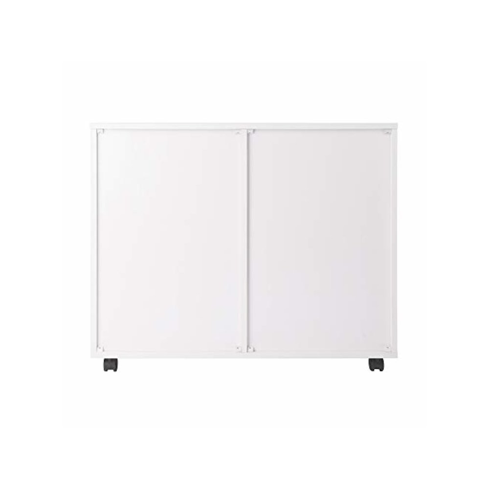 Halifax 2 Section Mobile Storage Cabinet, White. Picture 6